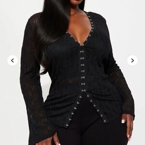 Elegant Black Button-Down Women's Top